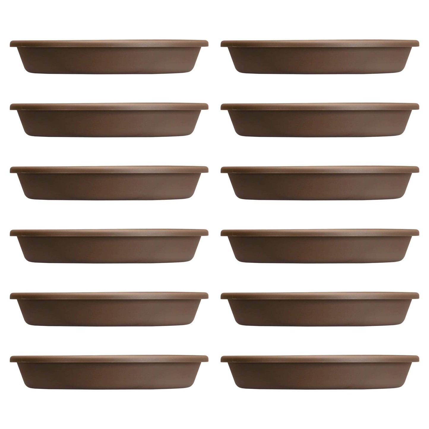 The HC Companies 16.3 Inch Planter Saucer for Classic Pots, Chocolate (12 Pack)