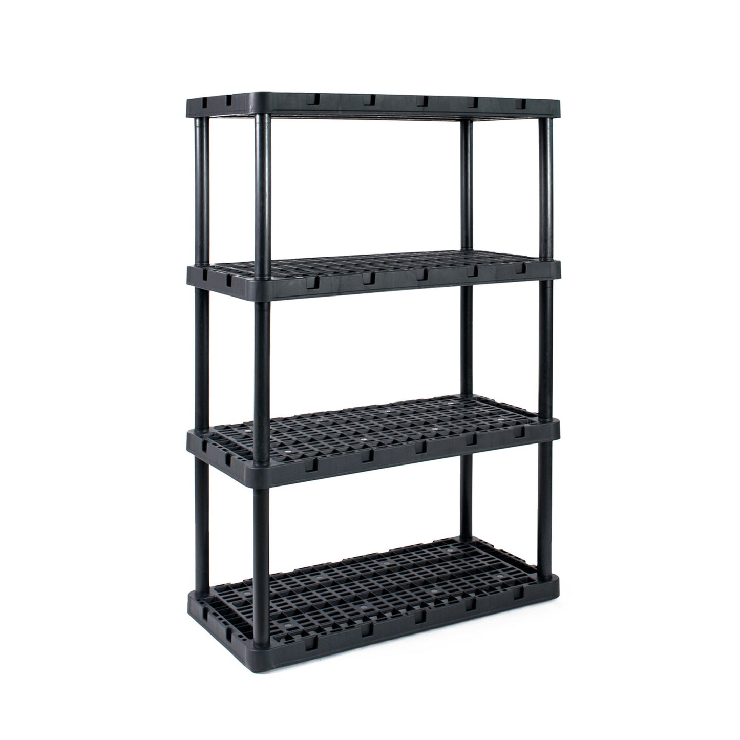 Gracious Living 4 Shelf Knect A Shelf Ventilated Storage Unit, Black, 3 Pack