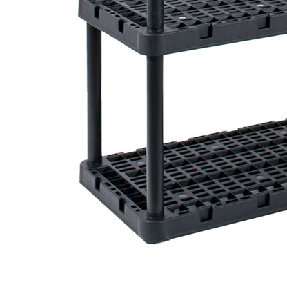 Gracious Living 4 Shelf Knect A Shelf Ventilated Storage Unit, Black, 3 Pack