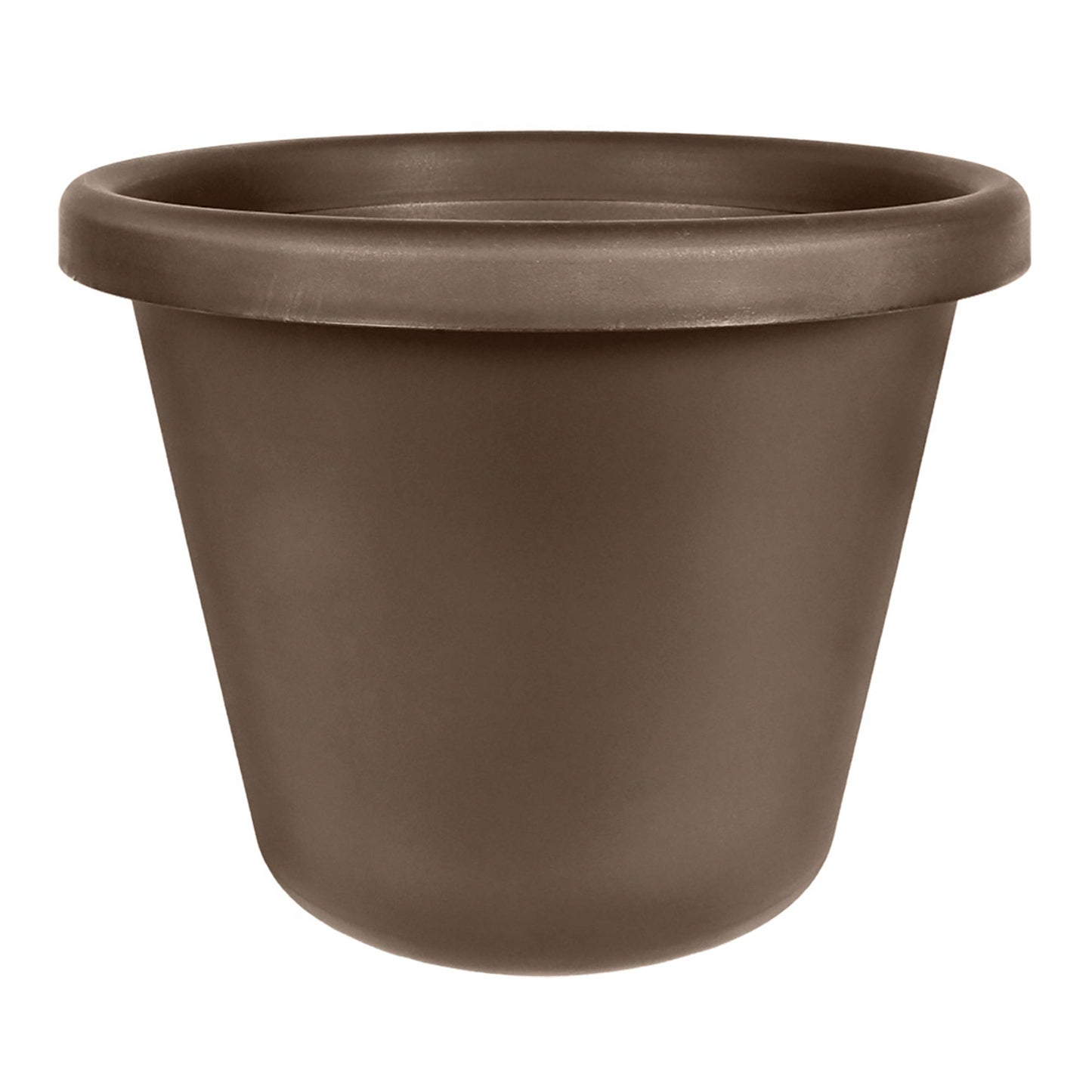 The HC Companies 24 Inch Plastic Classic Flower Pot Planter, Brown (4 Pack)