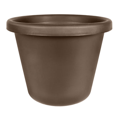 The HC Companies 24 Inch Plastic Classic Flower Pot Planter, Brown (4 Pack)