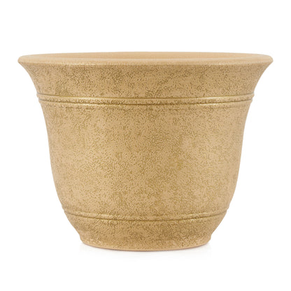 HC Companies Sierra 10 Inch Round Garden Planter Pot, Arizona Sand (4 Pack)