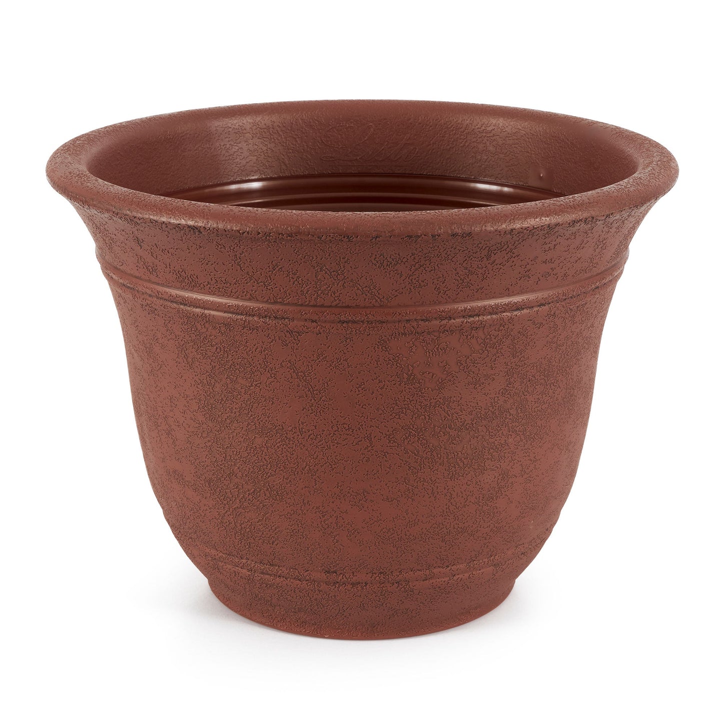 HC Companies Sierra 13 In Round Garden Planter Pot, Rustic Redstone (4 Pack)
