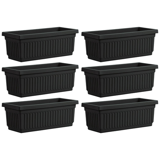 HC Companies 30 Inch Fluted Plastic Venetian Garden Flower Window Box (6 Pack)