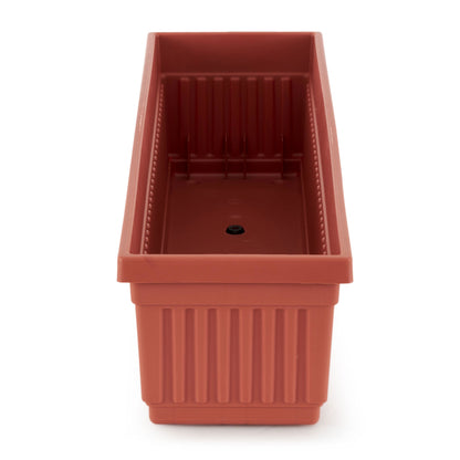 HC Companies 30 Inch Fluted Venetian Garden Flower Window Box, Clay (4 Pack)