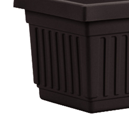 HC Companies 24 Inch Fluted Venetian Garden Flower Window Box, Black (3 Pack)