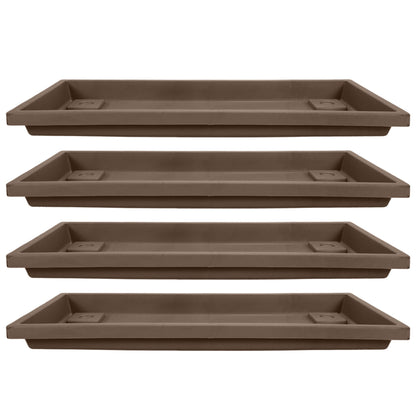 HC Companies Farmhouse Venetian 18 Inch Rectangular Flower Box Saucer (4 Pack)