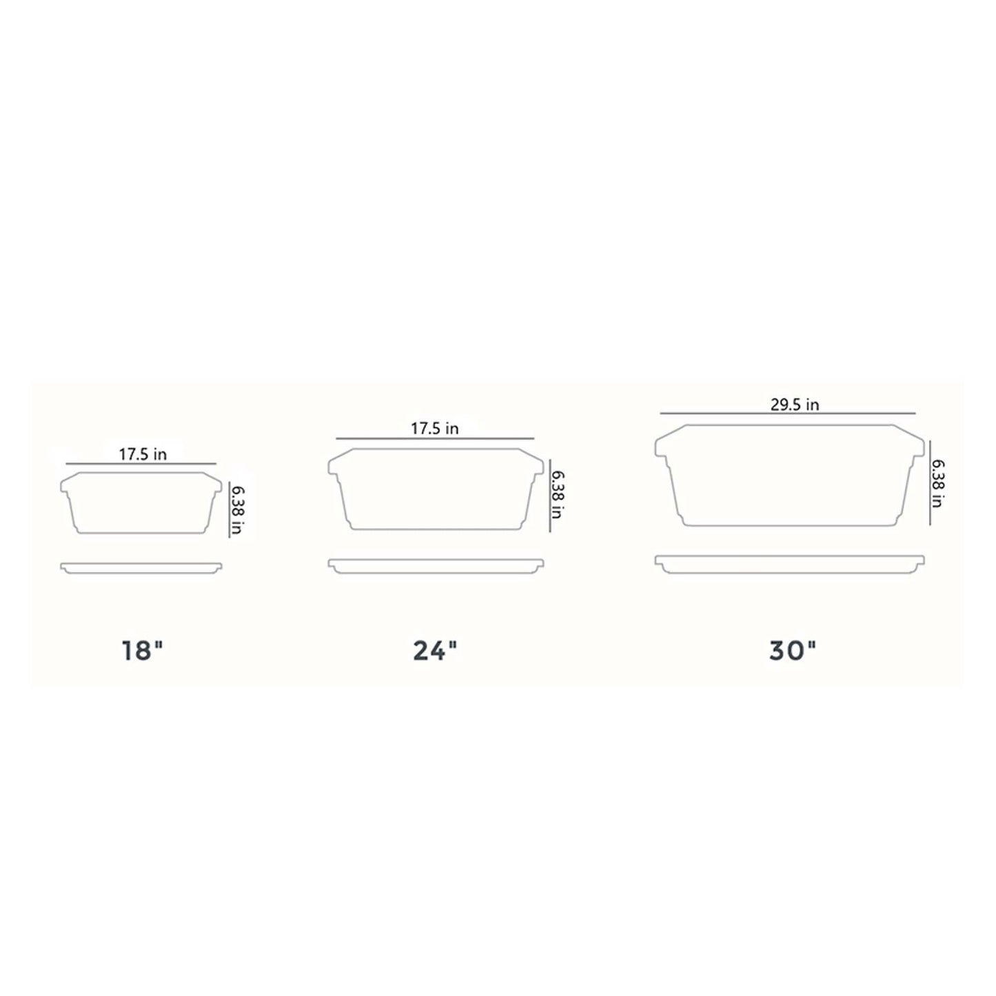 HC Companies Farmhouse Venetian 18 Inch Rectangular Flower Box Saucer (4 Pack)