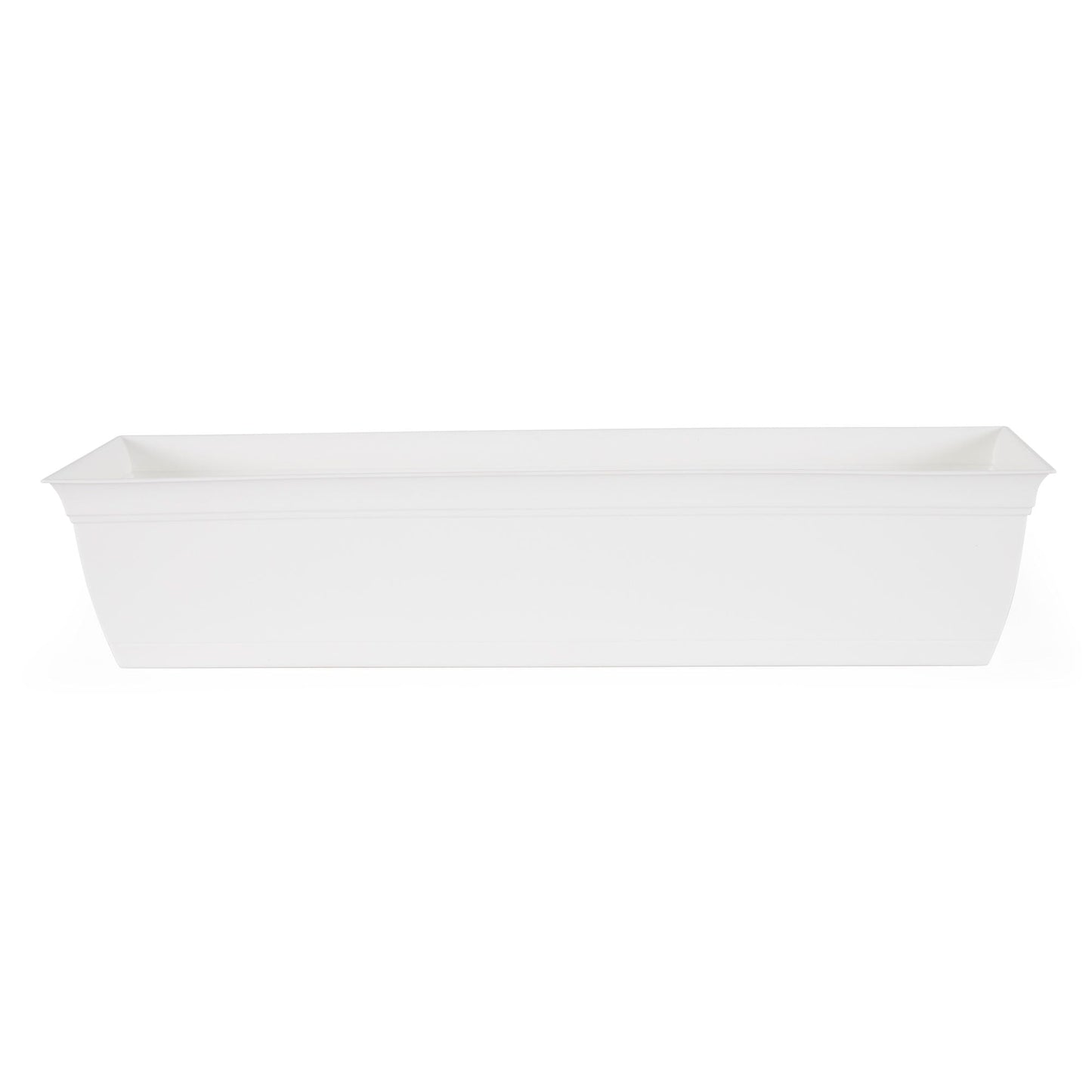 The HC Companies 30 Inch Window Flower Box with Removable Saucer, White (2 Pack)