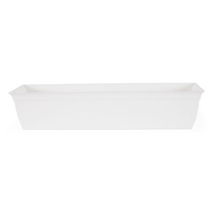 The HC Companies 30 Inch Window Flower Box with Removable Saucer, White (4 Pack)