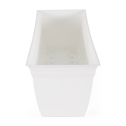 The HC Companies 30 Inch Window Flower Box with Removable Saucer, White (4 Pack)