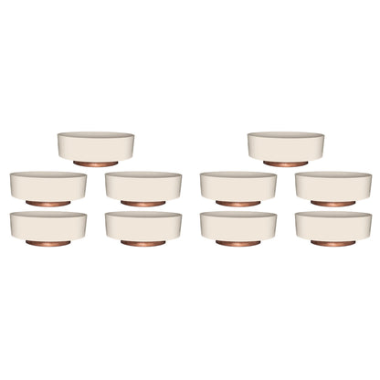 The HC Companies 8 Inch Capri Bowl Indoor Planter Pot, Vanilla Bisque (10 Pack)
