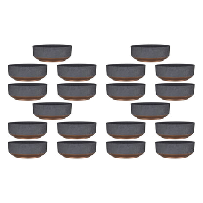 The HC Companies Capri Bowl Succulent Planter, Faux Concrete Copper (20 Pack)