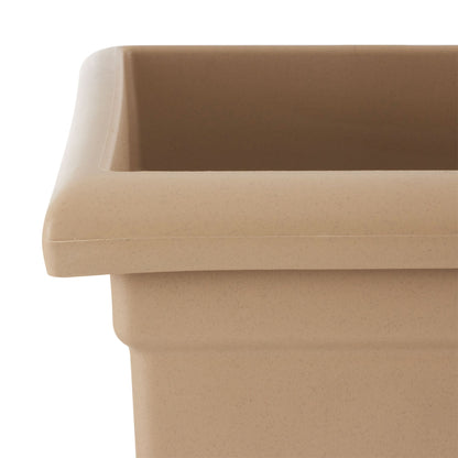 HC Companies 13.25" x 15.5" Outdoor Square Accent Planter, Sandstone (6 Pack)