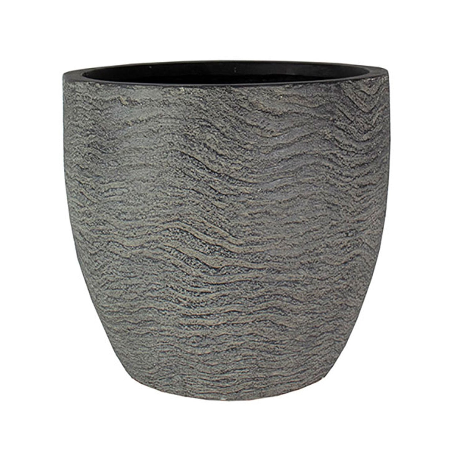 HC Companies Aspen 12 Inches Indoor Outdoor Round Planter, Charcoal (2 Pack)