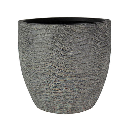 HC Companies Aspen 12 Inches Indoor Outdoor Round Planter, Charcoal (2 Pack)