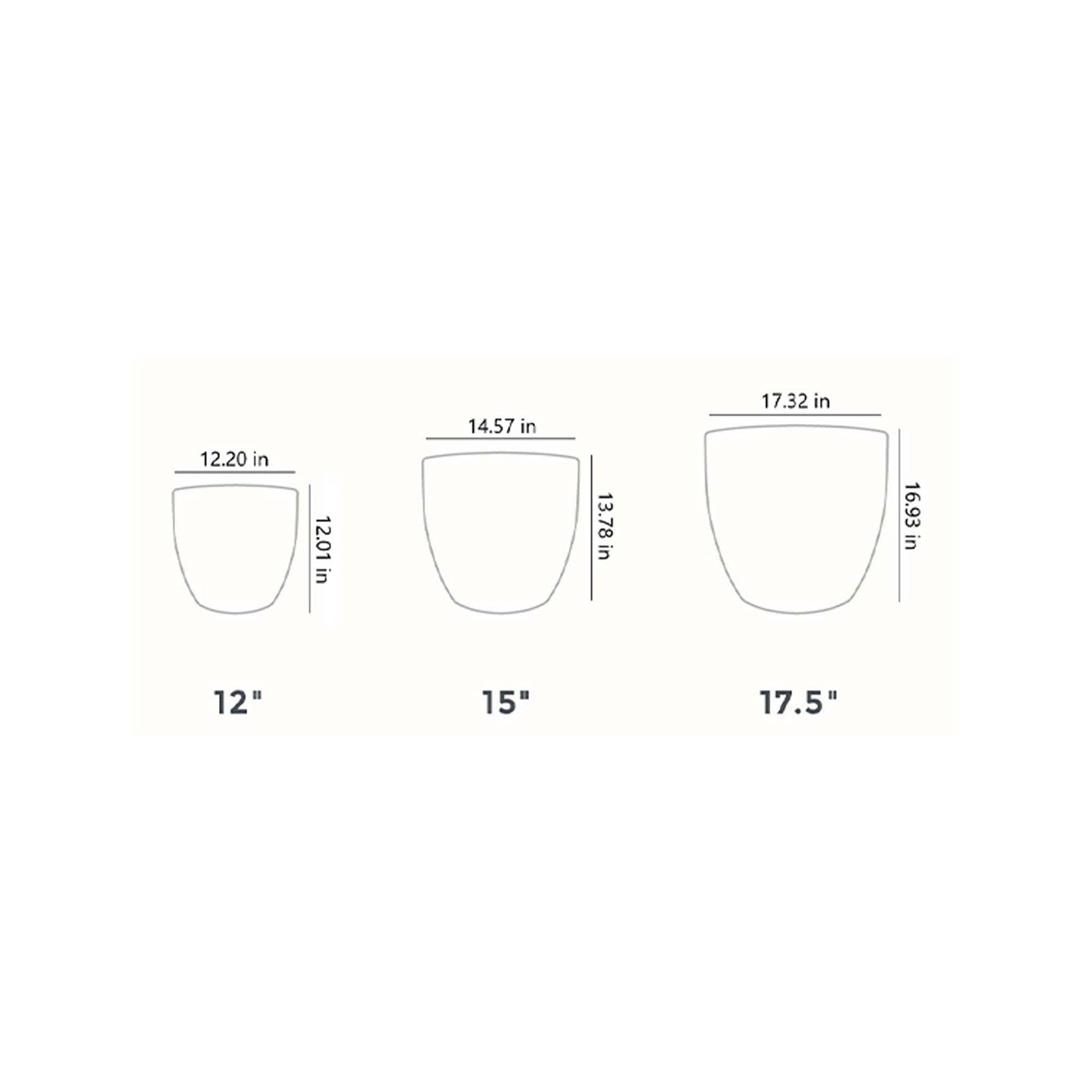 HC Companies Aspen 12 Inches Indoor Outdoor Round Planter, Charcoal (2 Pack)