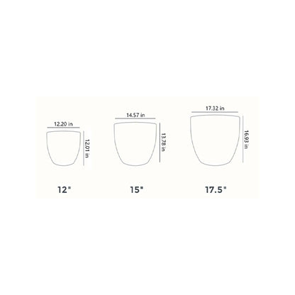 HC Companies Aspen 12 Inches Indoor Outdoor Round Planter, Charcoal (2 Pack)