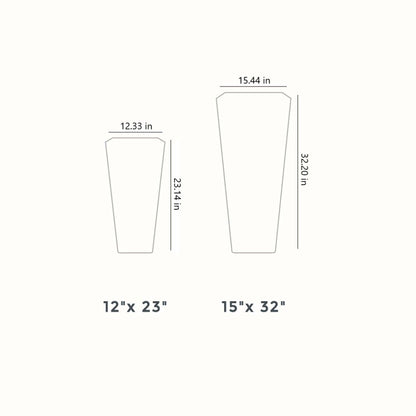 HC Companies Cascade 15" Square Self Watering Flower Pot, Black Onyx (2 Pack)