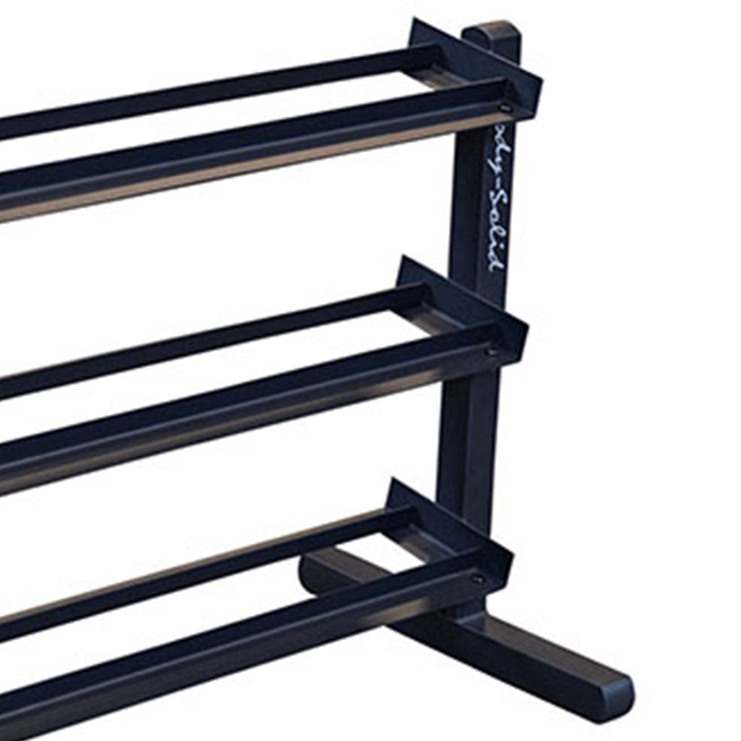 Body Solid 3 Tier Horizontal Dumbbell Rack with Heavy Gauge Steel Construction