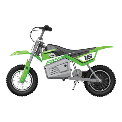 Razor MX400 Dirt Rocket 24V Electric Toy Motocross Dirt Bike, Green (2 Pack)