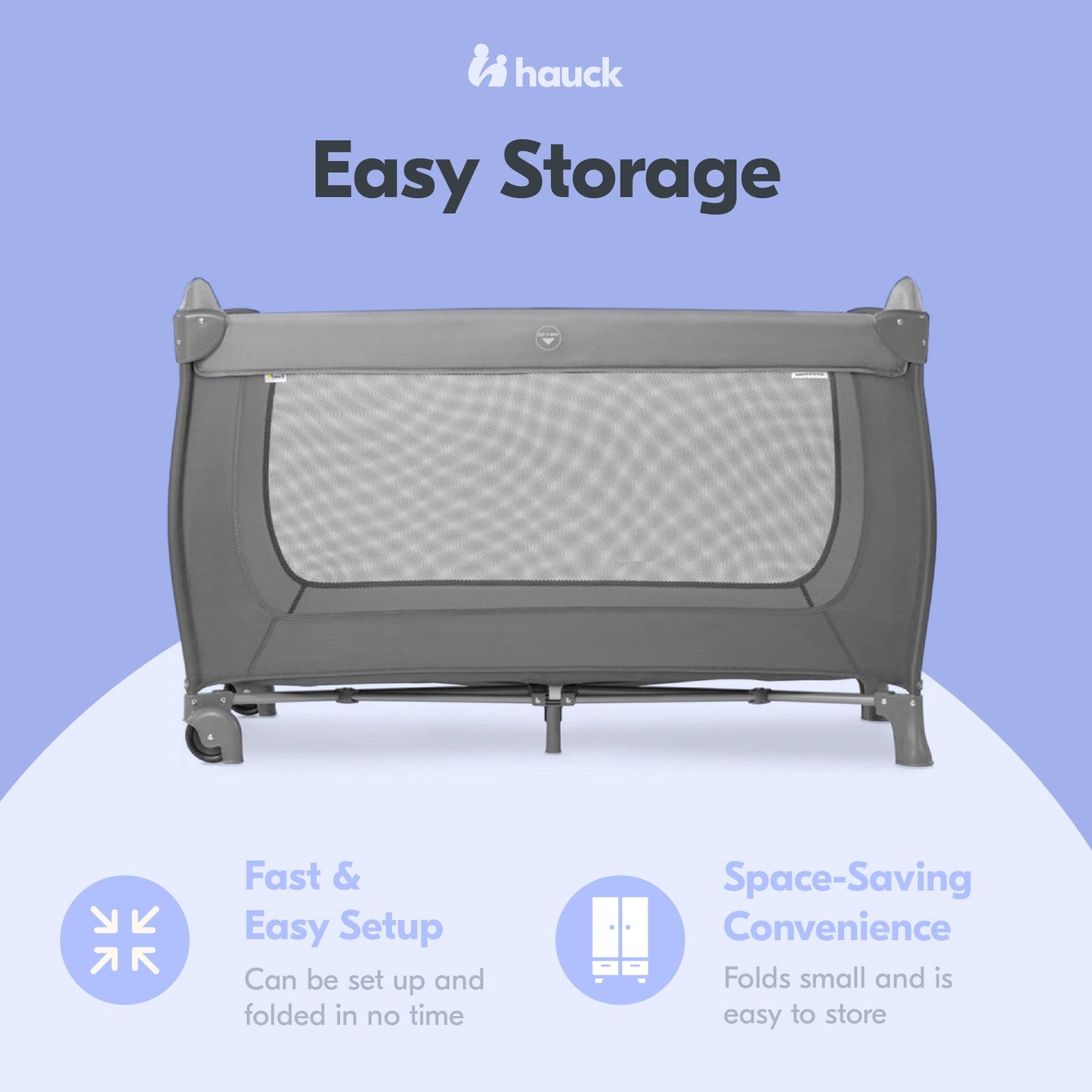 hauck Sleep N Play Go Plus Foldable Travel Bed and Playpen with Mattress, Gray