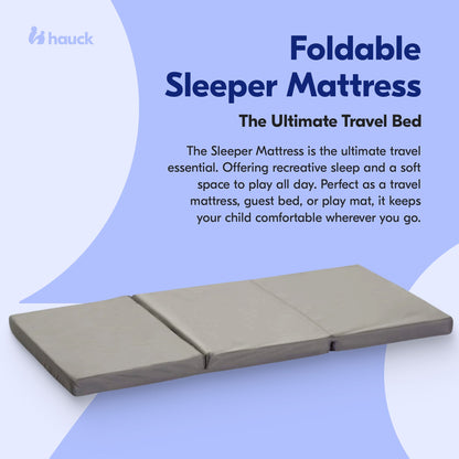 hauck Foldable Portable Foam Toddler Nap Mattress Pad, 24 x 47 Inches, Gray
