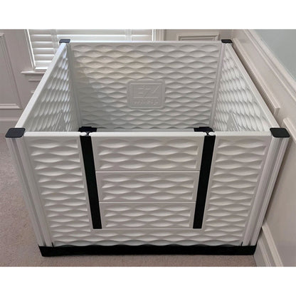 EZwhelp EZclassic 38" x 38" Dog Whelping Box Tall Playpen w/Rails & Liner, Gray