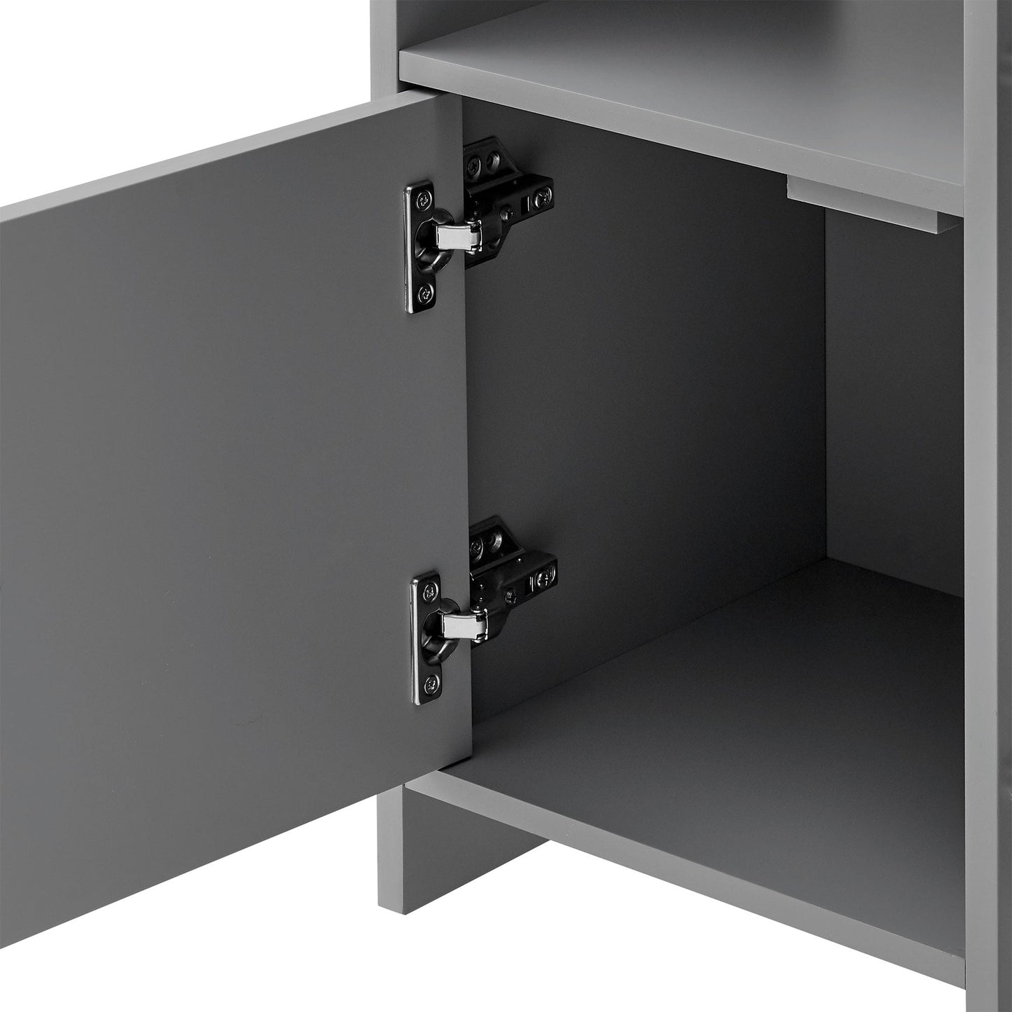 Sturdis Kids Toy Storage Organizer with Cabinet, Bookshelf and 8 Toy Bins, Gray