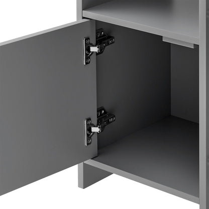 Sturdis Kids Toy Storage Organizer with Cabinet, Bookshelf and 8 Toy Bins, Gray