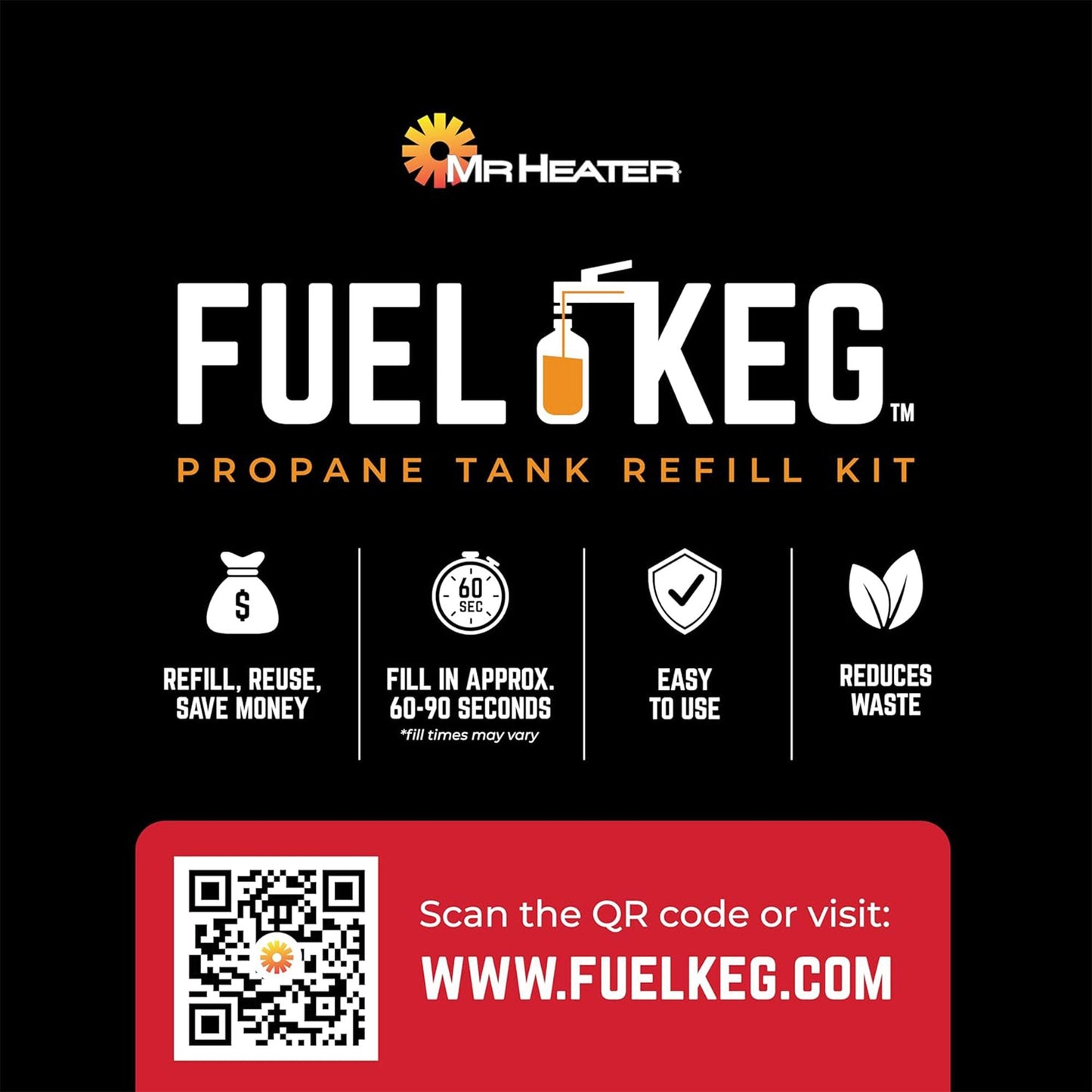 Mr. Heater Refillable Propane Tank Kit for Fuel Keg Refillable Propane Cylinder