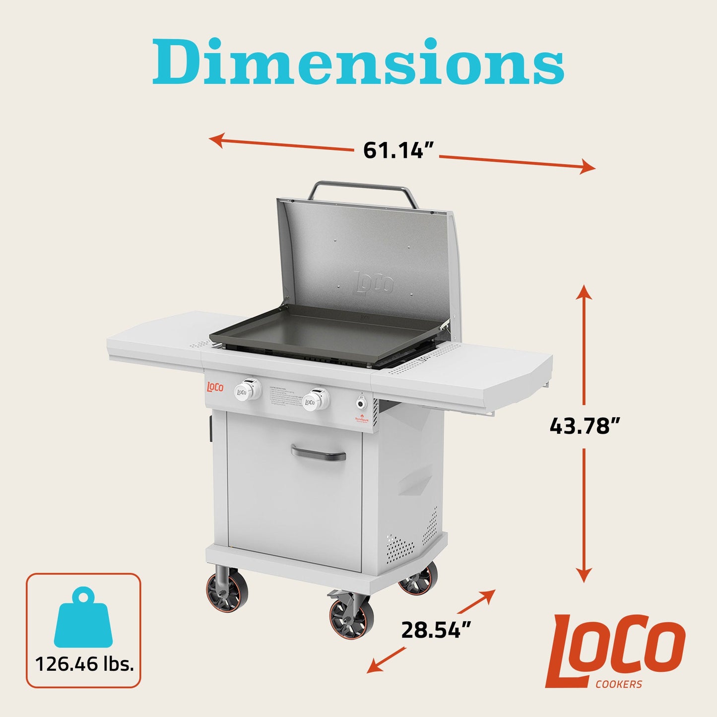 Loco Cookers 2-Burner Digital Series II Propane SmartTemp Flat Top Grill, 26"