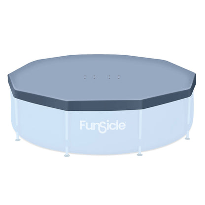 Funsicle 10' x 30" Outdoor Activity Round Frame Pool with 10' Debris Cover, Blue