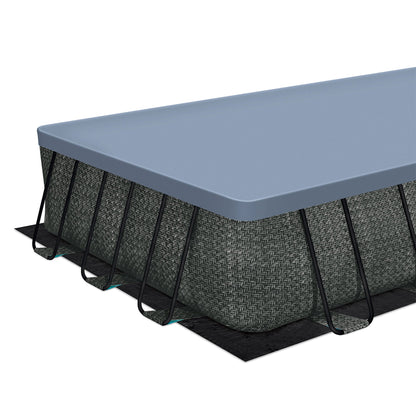 Funsicle 24'x12'x52" Oasis Rectangular Swimming Pool Set with 24' Cover, Gray