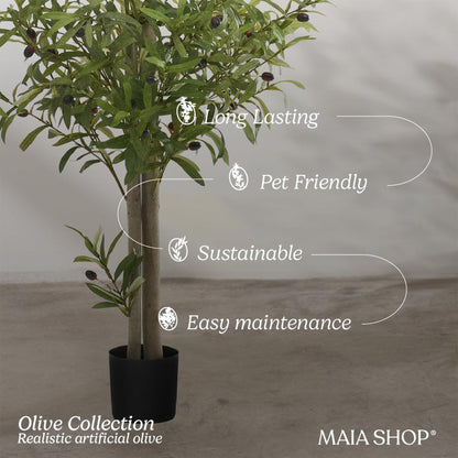 Maia Shop Artificial Olive Tree 6 Feet Tall Potted Home Decoration, 71 Inches
