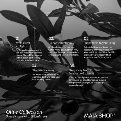 Maia Shop Artificial Olive Tree 6 Feet Tall Potted Home Decoration, 71 Inches