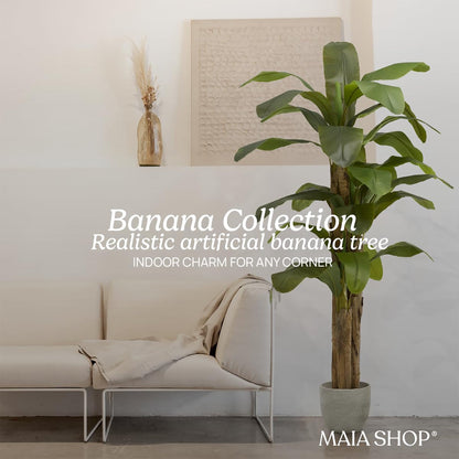 Maia Shop Artificial Banana Tree 7 Feet Tall Tropical Home Decoration, 83 Inches
