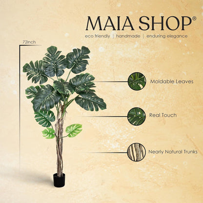 Maia Shop Artificial Monstera Tropical Palm Tree Home Decoration, 72 Inches