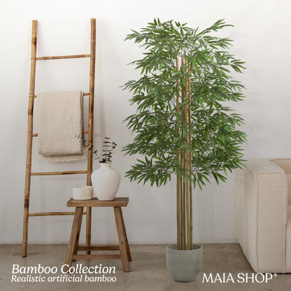 Maia Shop Artificial Bamboo Tree 6 Feet Tall Potted Home Decoration, 71 Inches