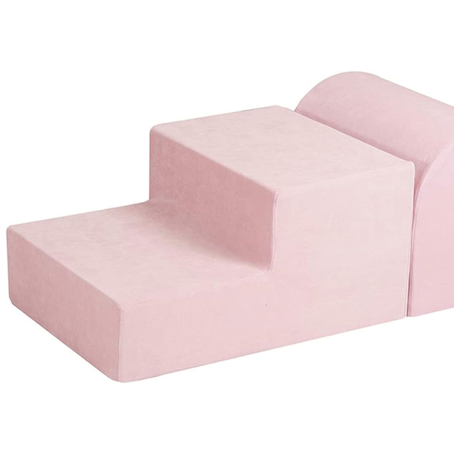 MeowBaby 3 Elements Soft Foam Climbing Blocks Playset with Velvet Cover, Pink