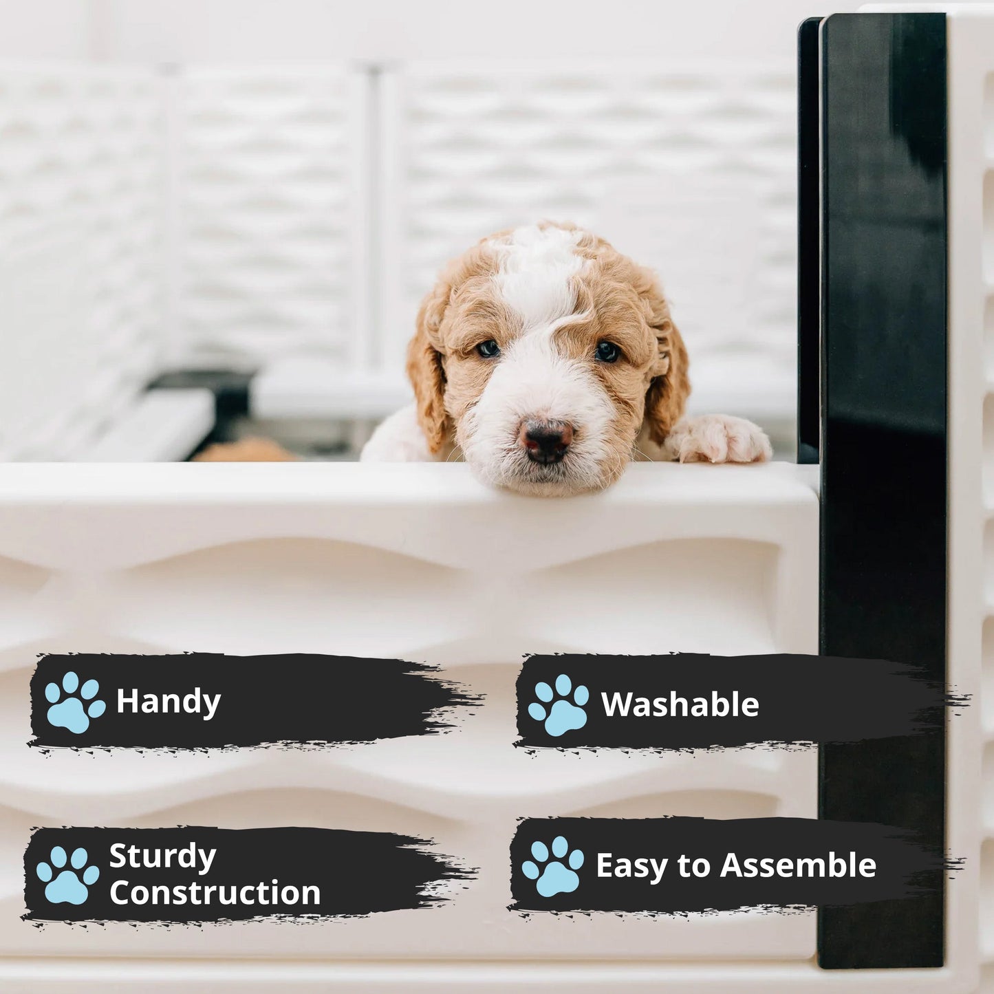 EZwhelp EZclassic 48" x 48" Dog Whelping Box Tall Playpen w/Rails & Liner, Gray