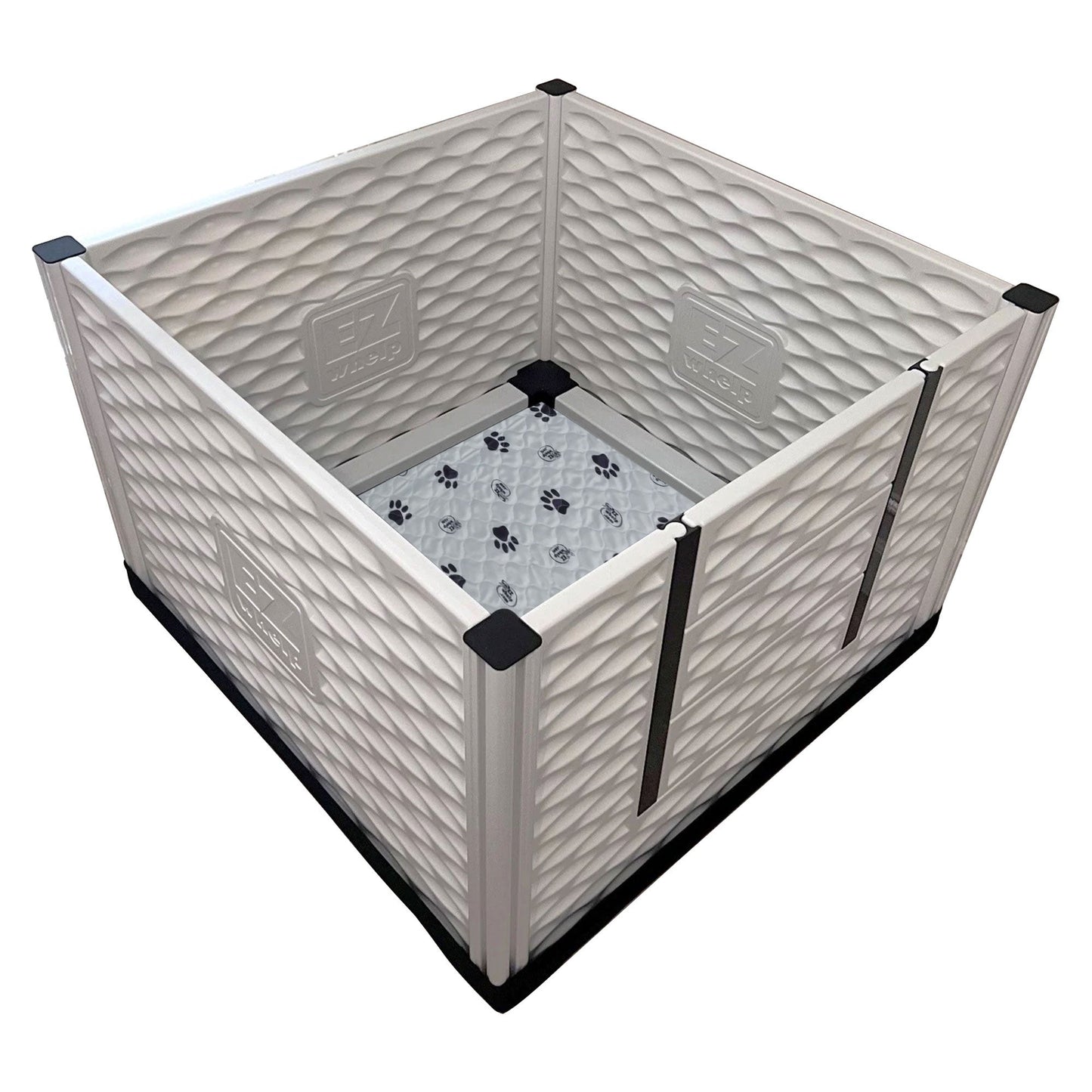 EZwhelp EZclassic 38" x 38" Dog Whelping Box Tall Playpen w/Rails & Liner, Gray