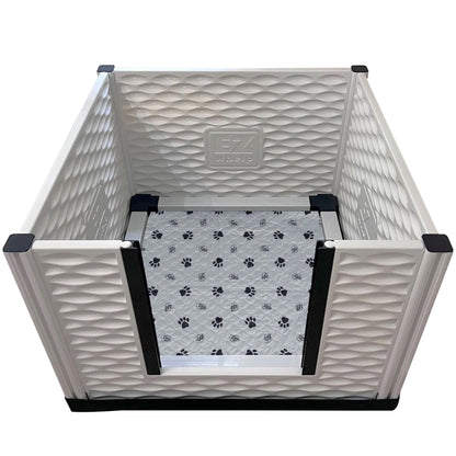 EZwhelp EZclassic 38" x 38" Dog Whelping Box Tall Playpen w/Rails & Liner, Gray