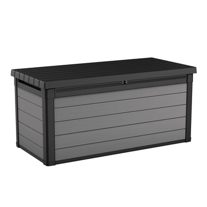 Keter Premier 150 Gallon Deck Box w/Polypropylene Construction for Storage, Gray