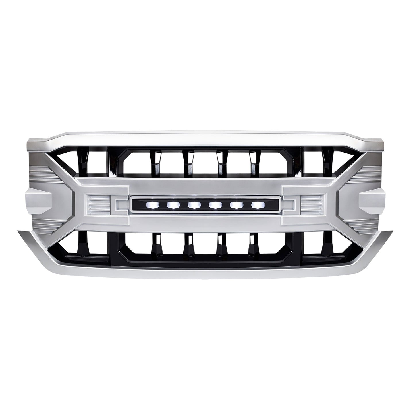 AMERICAN MODIFIED Armor Grille for 2016-2019 Chevrolet Silverado 1500, Silver
