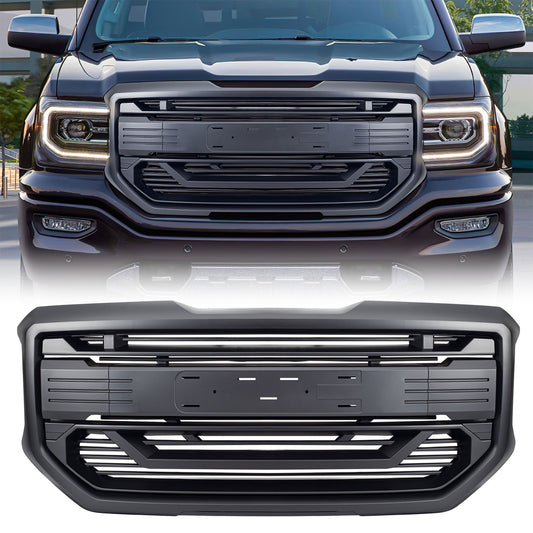 AMERICAN MODIFIED Armor Grille for 2016 to 2018 GMC Sierra 1500, Matte Black