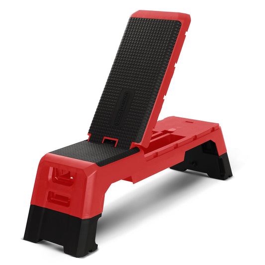 HolaHatha Multifunctional Fitness Aerobic Deck with Storage Compartment, Red