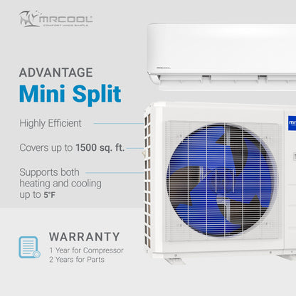 MRCOOL Advantage 36,000 BTU Ductless Inverter Wall Mount Heat Pump System, White