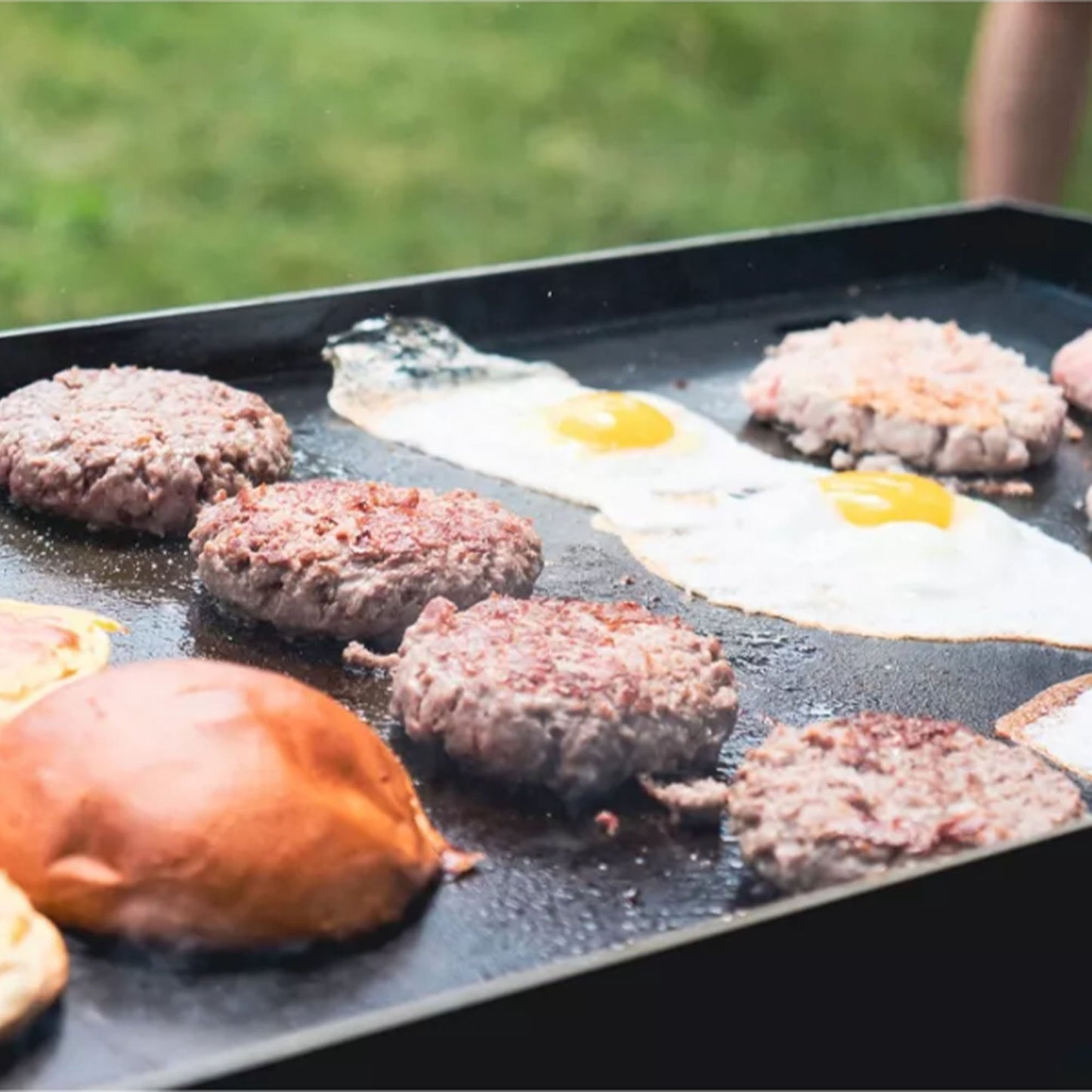 Razor Stainless Steel 3 Burner Griddle Grill with Portable Cart and Side Shelf