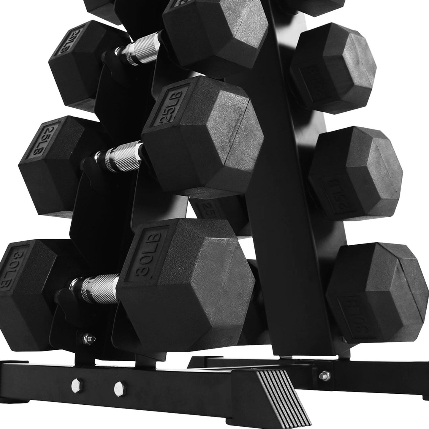 BalanceFrom Signature Alloy Steel 200 lb Rubber Encased Hex Dumbbell Set, Black